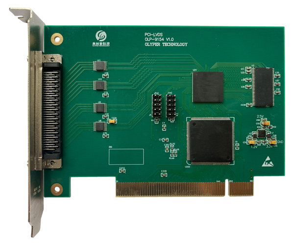 OLP-9154-422，PCI接口，8通道，全双工，LVDS高速异步串口协议通信模块